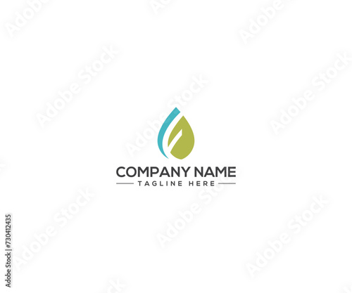 f water drop logo design vector