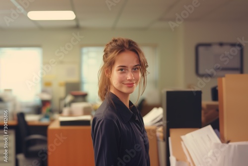 Young Office Professional Smiling at Work