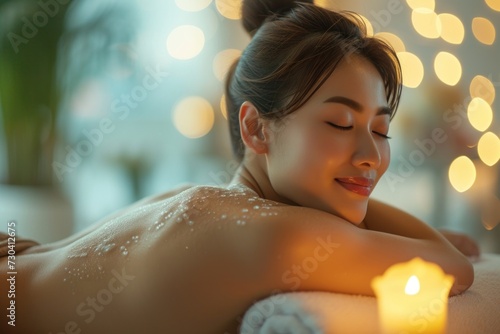 Woman Receiving Back Massage at Spa