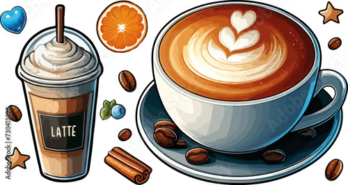 cream with a cup of coffee cappuccino 