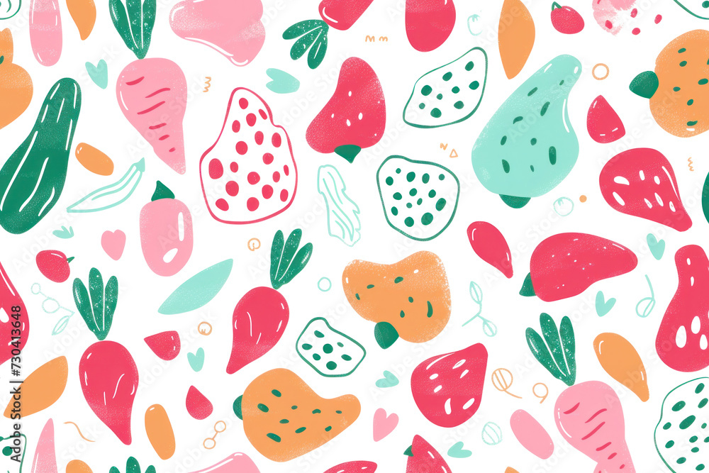 Pastel Vegetable Pattern for Stock Use