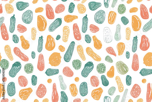 Pastel Vegetable Pattern for Healthy Food Theme