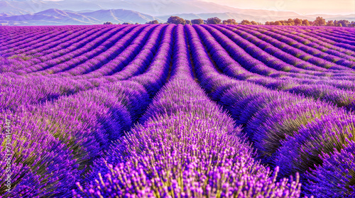 Beautiful landscape with a bright lavender field. For covers, backgrounds, wallpapers and other projects.