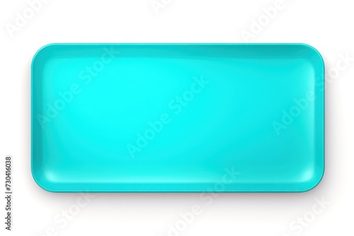 Turquoise rectangle isolated on white background