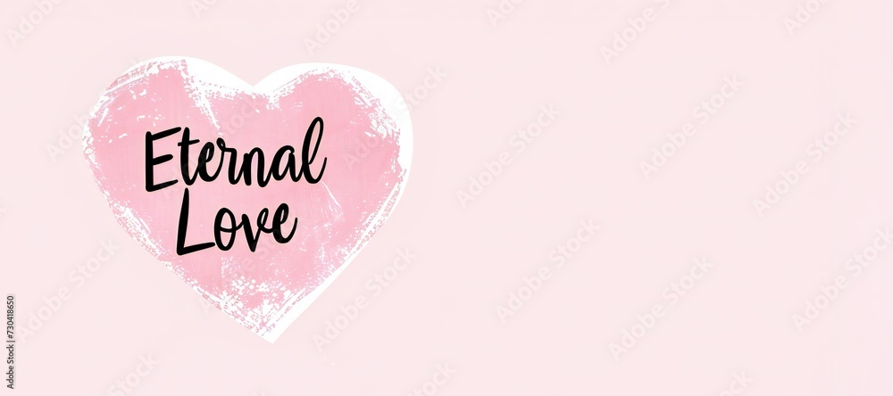 Happy Valentine's Day Banner Greeting Card Big Heart Shape with copyspace