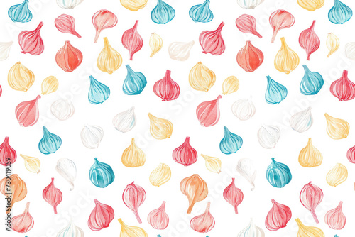 Pastel Vegetable Pattern on Transparent Background