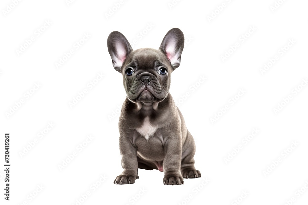 Grey french bulldog on transparent background png