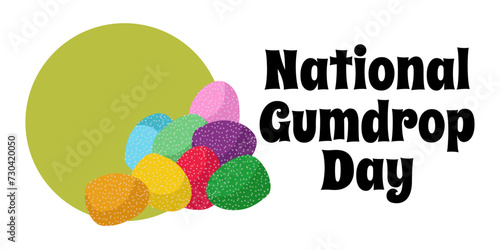 National Gumdrop Day, simple horizontal food poster or banner design photo