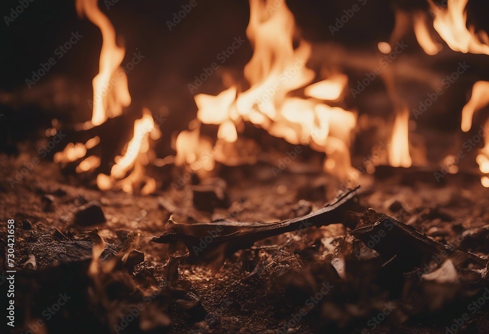 A fireplace with branches in a forest during the night A fireplace with branches in a forest during the night