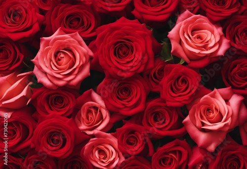 A Pile of Red and Roses Flowers
