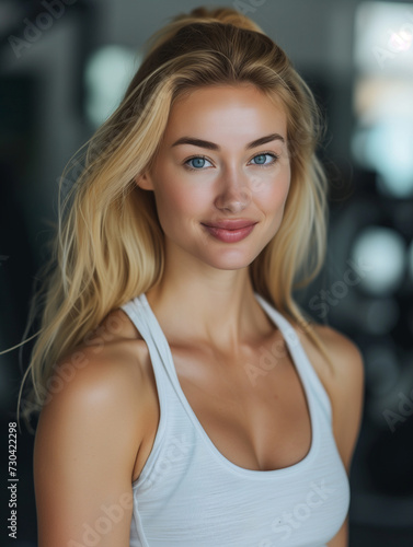 portrait of a fitness blonde woman