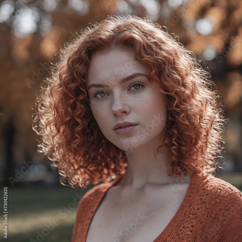 Beautiful young woman in the autumn park. 