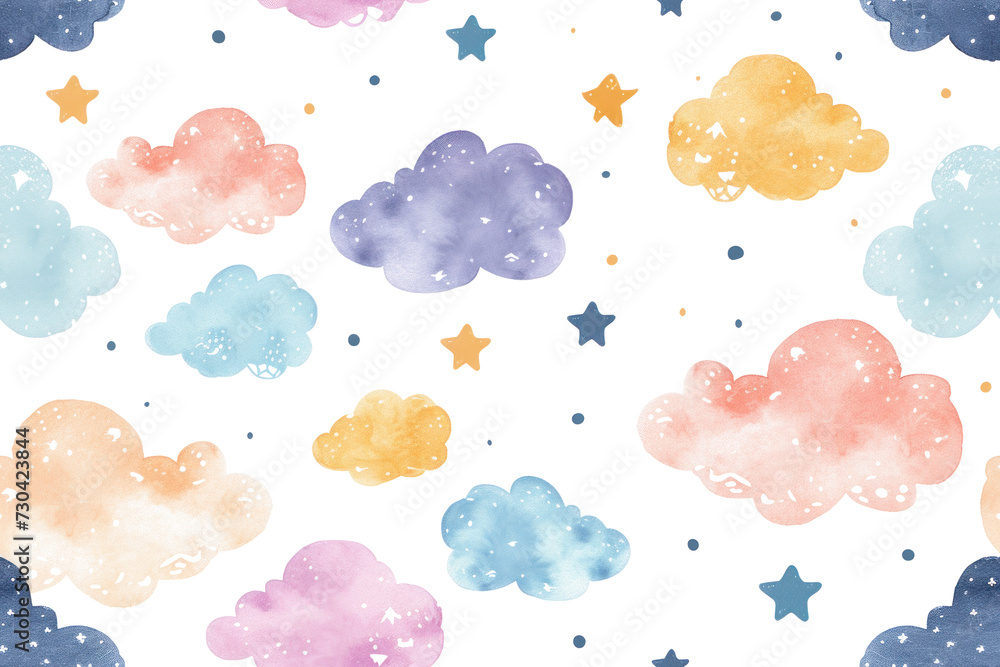 Dreamy Night Sky Pastel Pattern