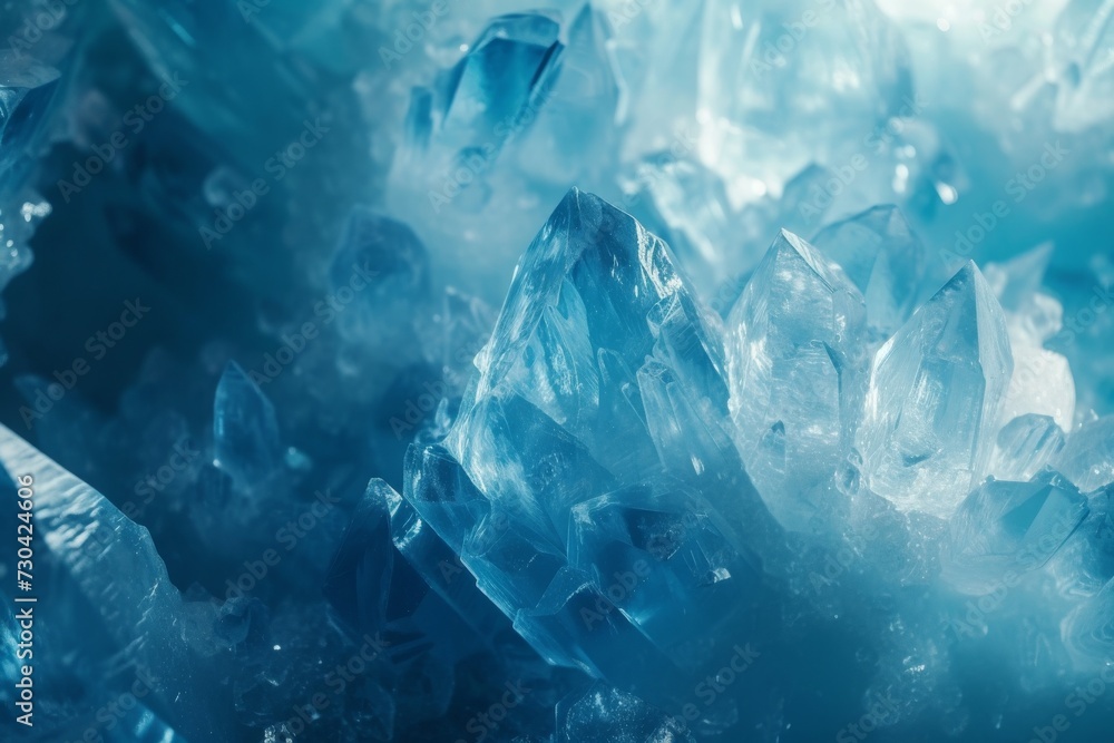 An icy blue texture with crystal-like formations, suggesting coldness and tranquility