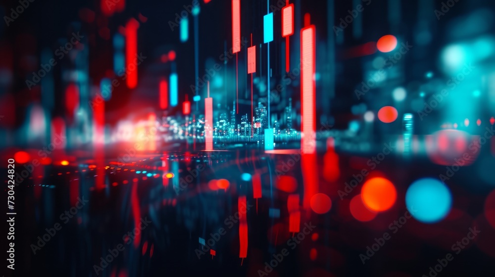  An insightful image of a stock market candle graph analysis displayed on a screen