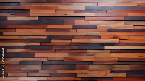 Wood cladding. Carpentry wall surface structure design  glossy finish.