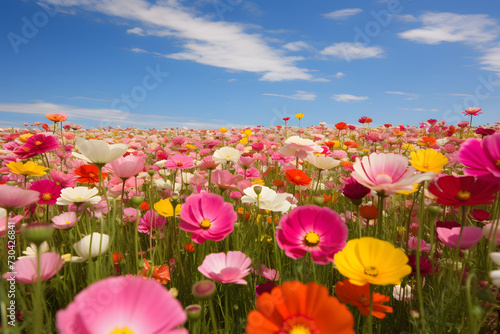 Flower field, beautiful flower field landscape, endlesss flowers, beautiful  endless flower field in the wild