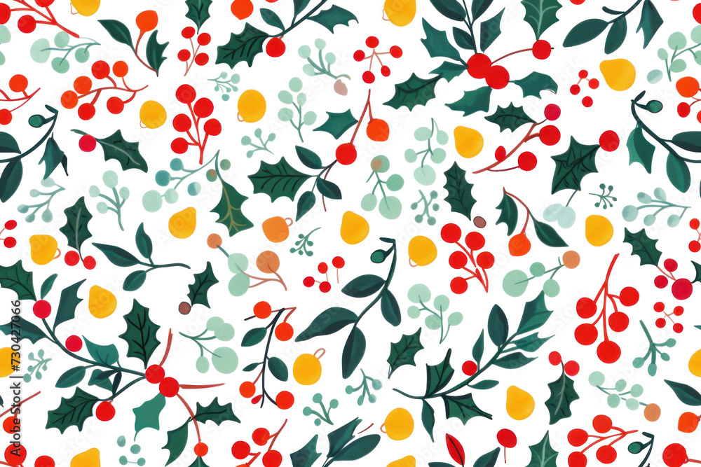 Pastel Christmas Seamless Pattern Background