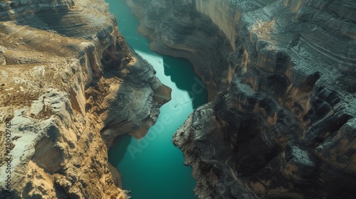 Deep canyon drone ariel view,natural background and wallpaper