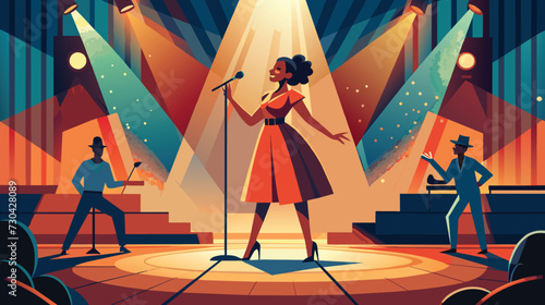 Jazz Night Performance With Female Vocalist on Stage