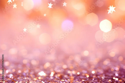Заголовок Light abstract pink glowing bokeh light. Shining star, sun particles and sparks with lens flare effect on black background. Sparkling magical dust particles. Christmas concept
