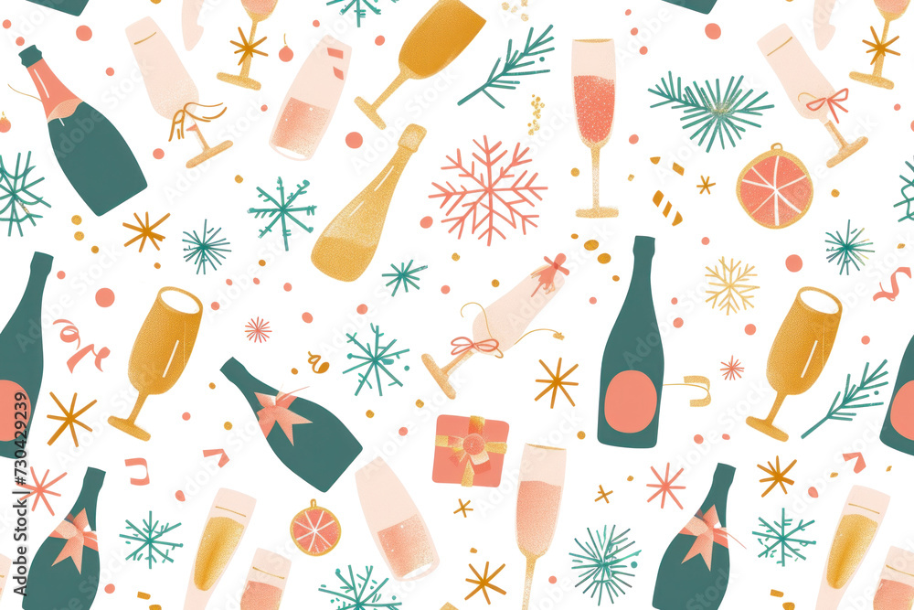 Festive Pastel New Year Pattern Festive Pastel New Year Pattern