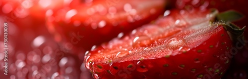 close up macro shot of ripe fresh strawberries