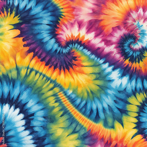 Batik texture background. Abstract colourful tie dye textile texture background. Retro  hippie and boho style