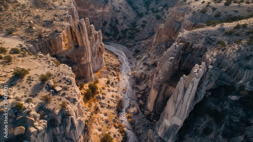 Deep canyon drone ariel view natural background and wallpaper