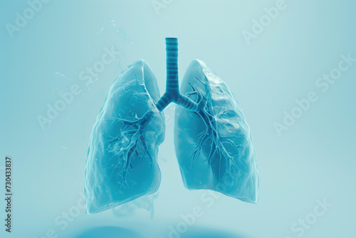 human lung, with air flowing in and out