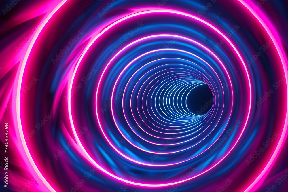 A mesmerizing, hypnotic spiral pattern with neon lights A mesmerizing, hypnotic spiral pattern with neon lights