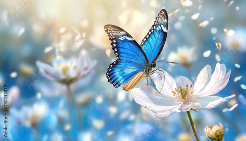 Macro shots, Beautiful nature scene. Closeup beautiful butterfly sitting on the flower in a summer garden. © blackdiamond67