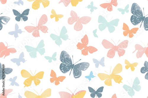 Seamless Pastel Butterfly Pattern Design