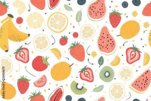 Pastel Morning Fruit Pattern