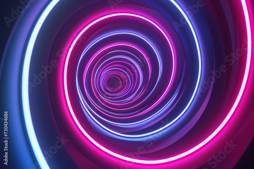 A mesmerizing  hypnotic spiral pattern with neon lights