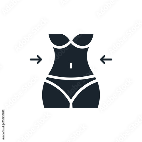 Weight loss icon. women's waist Fitness and health. Vector illustration