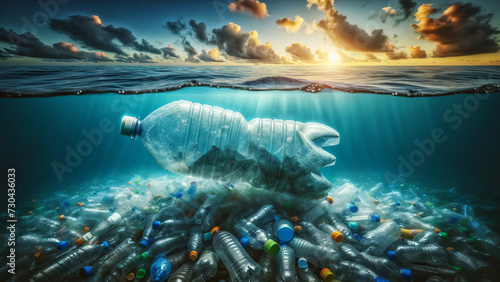 Marine Conservation Urgency Sea of Plastic Bottles © ANDREY PROFOTO
