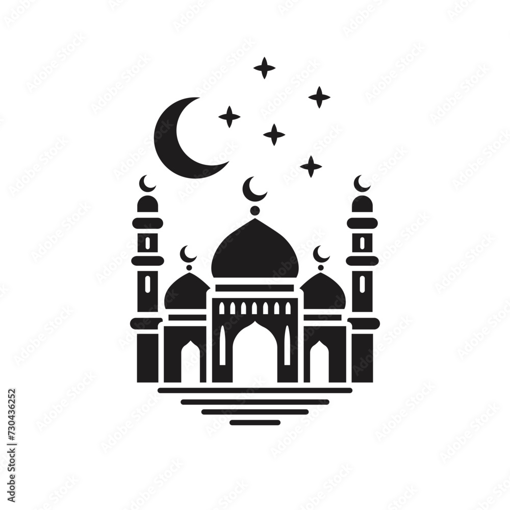 Masjid, mosque icon. Vector illustration Masjid, mosque icon. Vector illustration