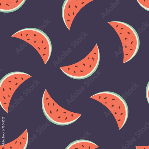 Seamless summer pattern with watermelon