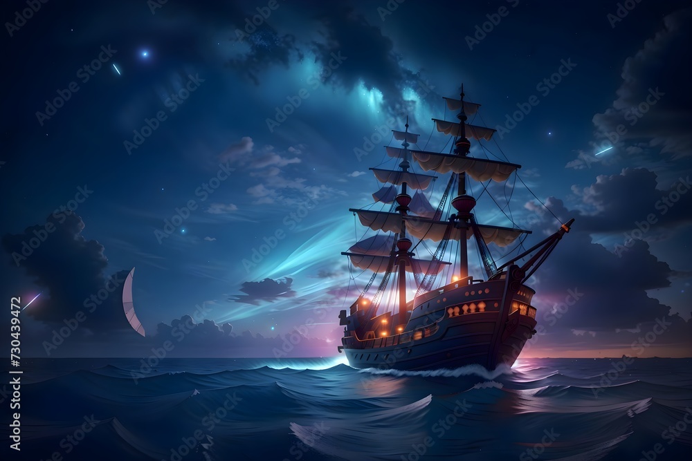 Fototapeta premium ship in the sea