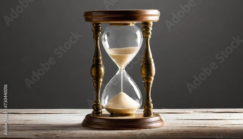 High-quality modern hourglass as time passing concept. Life time passing. blurry background