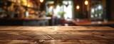 Close Up of Wooden Table With Blurry Background