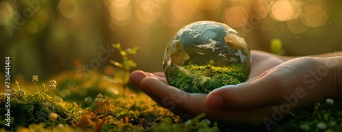 Person Holding Small Globe in Hand day happy earth