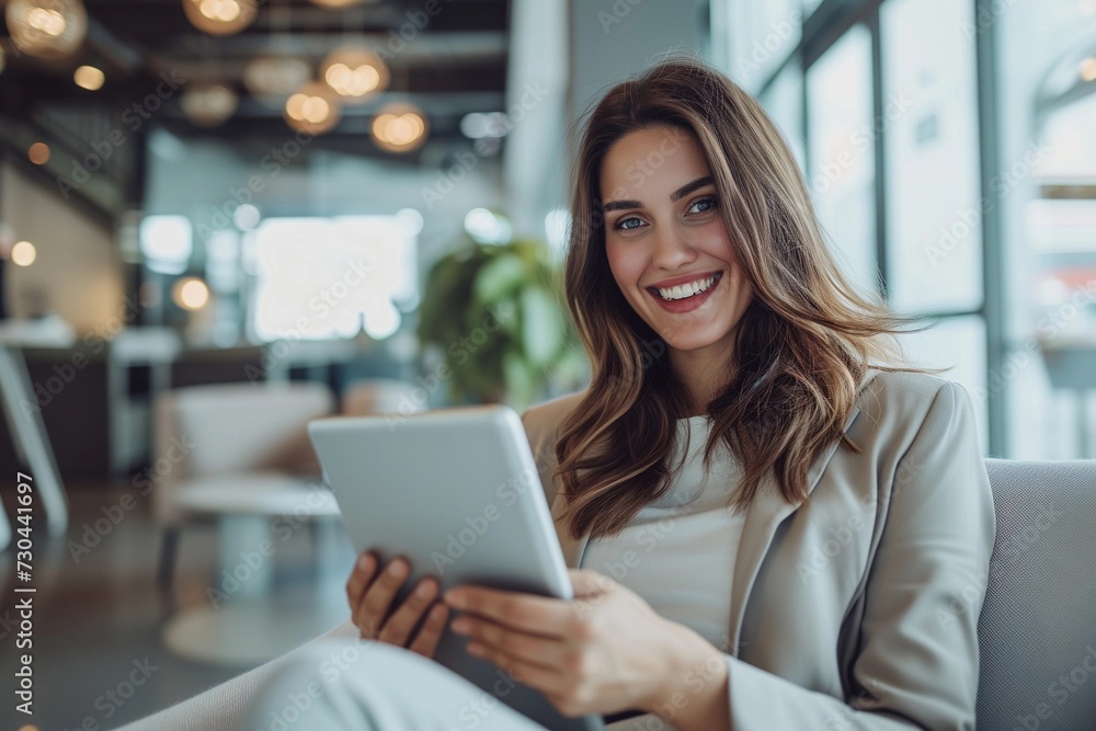 Business woman working with digital tablet Business woman working with digital tablet