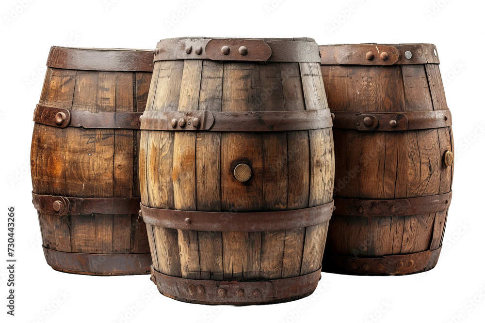 Wooden Barrels isolated transparent background. PNG Format. Wooden Barrels isolated transparent background. PNG Format.