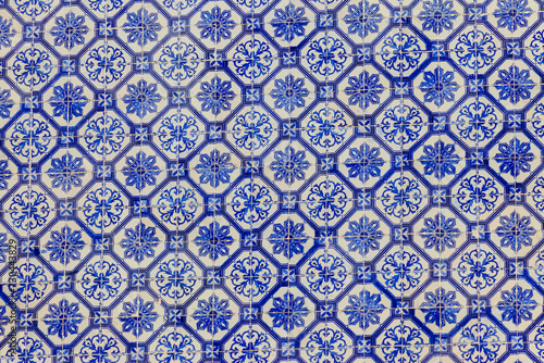 Background of the traditional ornate portuguese decorative tiles azulejos