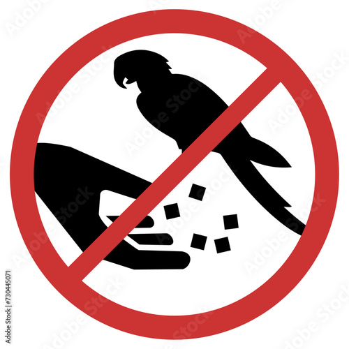 Vector graphic of sign prohibiting the feeding of birds