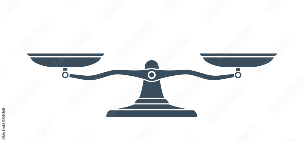 Balance sign. Scale symbol. Isolated background. Balance sign. Scale symbol. Isolated background.