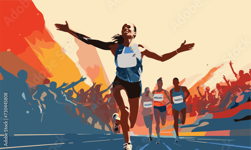 An sports person taking part in an athletics race