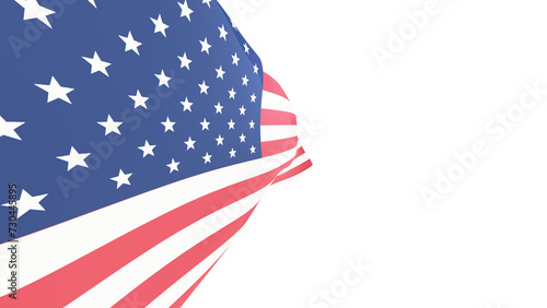 US flag. American flag on transparent background.